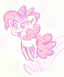 Size: 892x1075 | Tagged: safe, artist:nobody, pinkie pie, g4, cute, female, pronking, sketch, solo, tongue out