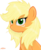 Size: 2473x3000 | Tagged: safe, artist:godoffury, applejack, g4, alternate hairstyle, blonde, female, high res, looking at you, loose hair, missing accessory, solo, straw, upset