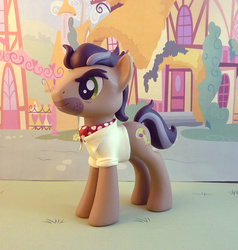 Size: 903x950 | Tagged: safe, artist:krowzivitch, doctor caballeron, earth pony, pony, g4, clothes, craft, eyebrows, figurine, male, neckerchief, photo, sculpture, shirt, solo, stallion, stubble, traditional art