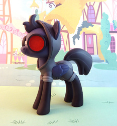 Size: 838x900 | Tagged: safe, artist:krowzivitch, oc, oc only, pegasus, pony, clothes, craft, figurine, goggles, hoodie, photo, sculpture, solo, traditional art