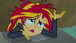 Size: 1280x720 | Tagged: safe, screencap, sunset shimmer, equestria girls, g4, crying, female, solo, sunsad shimmer