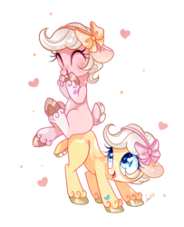 Size: 1000x1231 | Tagged: safe, artist:ipun, oc, oc only, oc:flower puff, oc:spring snuff, heart eyes, ponies riding ponies, riding, simple background, transparent background, unshorn fetlocks, wingding eyes