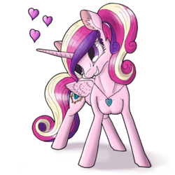 Size: 640x640 | Tagged: safe, artist:crystallinepone, princess cadance, g4, female, grin, heart, necklace, ponytail, solo, teen princess cadance, younger