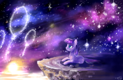 Size: 4000x2611 | Tagged: safe, artist:mapony240, boulder (g4), maud pie, g4, female, solo, stargazing