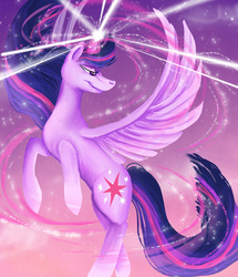 Size: 1024x1193 | Tagged: safe, artist:dangerblaze, twilight sparkle, alicorn, pony, g4, female, magic, mare, solo, twilight sparkle (alicorn)