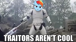 Size: 730x410 | Tagged: safe, edit, rainbow dash, anthro, g4, element of loyalty, fn-2199, loyalty, spoilers for another series, star wars, star wars: the force awakens, tr-8r, weapon