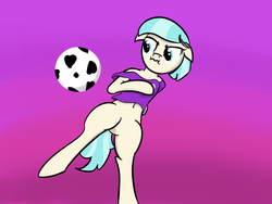 Size: 2000x1500 | Tagged: safe, coco pommel, g4, 4chan cup, female, football, heart, simple background, solo