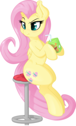 Size: 2000x3281 | Tagged: safe, artist:dfectivedvice, artist:spier17, fluttershy, g4, cute, ear fluff, female, food, high res, juice, juice box, shyabetes, simple background, solo, stool, transparent background, unamused