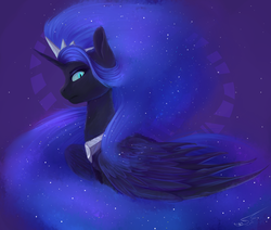 Size: 3532x3000 | Tagged: safe, artist:nightskrill, nightmare moon, g4, female, fluffy, high res, large wings, queen, solo