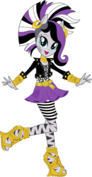 Size: 7091x13648 | Tagged: safe, artist:sugar-loop, zecora, equestria girls, g4, my little pony equestria girls: rainbow rocks, absurd resolution, box art, clothes, earring, equestria girls-ified, female, high heels, leather jacket, piercing, ponymania, simple background, solo, transparent background, vector