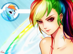 Size: 800x591 | Tagged: safe, artist:esther-shen, rainbow dash, human, g4, female, humanized, ponytail, solo