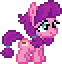Size: 62x64 | Tagged: safe, artist:anonycat, lily longsocks, earth pony, pony, g4, adorasocks, animated, blinking, cute, desktop ponies, female, filly, lilydorable, pixel art, ponytail, simple background, solo, transparent background