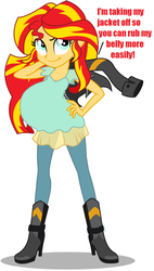 Size: 516x906 | Tagged: safe, edit, sunset shimmer, equestria girls, g4, my little pony equestria girls: friendship games, clothes, leather jacket, pregnant, pregnant edit, pregnant equestria girls, sunset preggers