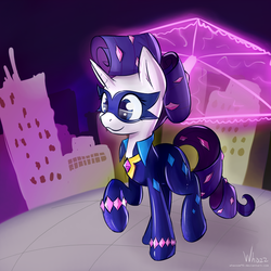 Size: 2000x2000 | Tagged: safe, artist:whazzam95, radiance, rarity, pony, g4, power ponies (episode), female, high res, power ponies, solo, speedpaint