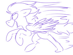 Size: 1024x768 | Tagged: safe, artist:dizzee-toaster, soarin', pony, g4, male, monochrome, running, simple background, solo, white background