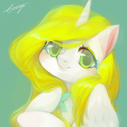 Size: 546x546 | Tagged: safe, artist:ciciya, oc, oc only, pony, unicorn, looking at you, portrait, smiling, solo