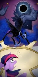 Size: 1000x2000 | Tagged: safe, artist:octomoparalysis, nightmare moon, twilight sparkle, g4, season 4