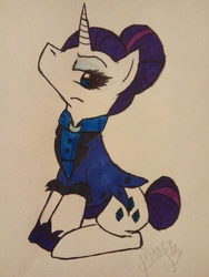 Size: 2448x3264 | Tagged: safe, artist:perry99, rarity, g4, my little pony: friendship is magic, the cutie re-mark, female, high res, night maid rarity, solo, traditional art