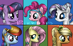 Size: 1920x1200 | Tagged: safe, artist:perry99, applejack, fluttershy, pinkie pie, rainbow dash, rarity, twilight sparkle, g4, crystallized, mane six