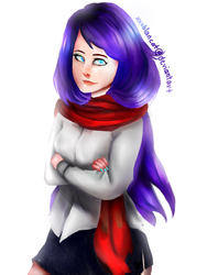 Size: 1200x1600 | Tagged: safe, artist:monochromacat, rarity, human, g4, female, humanized, nail polish, simple background, solo, white background