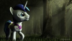 Size: 1920x1080 | Tagged: safe, artist:indexpony, shining armor, g4, 3d, forest, light, signature, source filmmaker