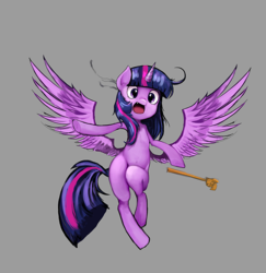 Size: 762x783 | Tagged: safe, artist:n3moni, twilight sparkle, alicorn, pony, g4, female, mare, scepter, simple background, solo, twilight scepter, twilight sparkle (alicorn)