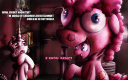 Size: 1250x783 | Tagged: safe, artist:jamescorck, pinkie pie, oc, oc:movie slate, g4, clothes, costume, death to smoochie, pinkie costume, pony costume