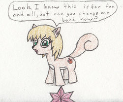 Size: 983x813 | Tagged: safe, artist:eternaljonathan, hybrid, squirrel pony, ponified, traditional art
