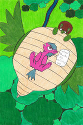 Size: 730x1094 | Tagged: safe, artist:eternaljonathan, dragon, hybrid, belly, from above, inflation, traditional art