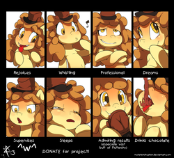 Size: 1024x931 | Tagged: safe, artist:myfetishsituation, oc, oc only, belly button, chart, crossed arms, cute, expressions, facial expressions, hat, music notes, top hat