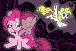Size: 1024x683 | Tagged: safe, artist:galefeather, pinkie pie, surprise, g4, fanfic art, multiple personality, pinkamena diane pie, pinkie personalities