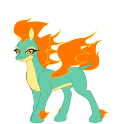 Size: 894x894 | Tagged: safe, artist:fibs, tianhuo (tfh), longma, them's fightin' herds, community related, female, fire, simple background, sketch, solo, transparent background, vector
