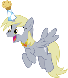 Size: 10000x11461 | Tagged: safe, artist:floppychiptunes, derpy hooves, alicorn, pony, g4, .svg available, absurd resolution, derpicorn, element of harmony, female, flying, hat, party hat, race swap, simple background, solo, transparent background, vector