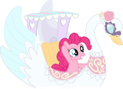 Size: 4836x3498 | Tagged: safe, artist:shutterflyeqd, pinkie pie, swan, g4, season 6, the gift of the maud pie, female, simple background, solo, swan boat, transparent background, vector