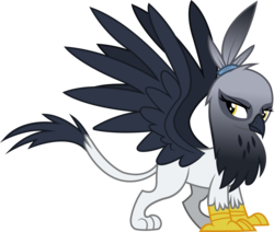 Size: 2756x2336 | Tagged: safe, artist:outlawedtofu, oc, oc only, oc:tess shadowclaw, griffon, fallout equestria, fallout equestria: outlaw, high res, scrunchie, simple background, transparent background, vector