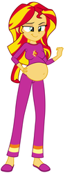 Size: 1024x2727 | Tagged: safe, artist:20thx5150, artist:discorded, edit, sunset shimmer, equestria girls, g4, my little pony equestria girls: rainbow rocks, belly, big belly, female, pregnant, pregnant edit, simple background, solo, white background