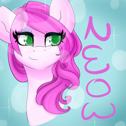 Size: 1024x1024 | Tagged: safe, artist:girorogirl, oc, oc only, oc:neow, pegasus, pony, pink, portrait, sparkly