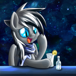 Size: 1000x1000 | Tagged: safe, artist:yoshimaru, oc, oc only, oc:silver star, pegasus, pony, clothes, cute, gift art, scarf