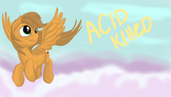 Size: 1280x720 | Tagged: safe, artist:jbond, oc, oc only, oc:jacky breeze, pegasus, pony, flying, male, parody, simple background, stallion, style emulation, text