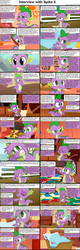 Size: 1282x4018 | Tagged: safe, spike, dragon, comic:celestia's servant interview, g4, caption, comic, cookie, cs captions, food, interview, male, sleeping, solo