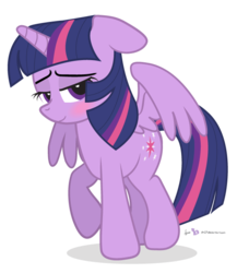 Size: 600x690 | Tagged: safe, artist:dm29, twilight sparkle, alicorn, pony, g4, bedroom eyes, blushing, female, mare, shy, simple background, solo, spread wings, transparent background, twilight sparkle (alicorn)
