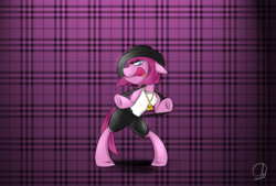 Size: 1600x1080 | Tagged: safe, artist:phuocthiencreation, pony, dancing, hat, ponified, rihanna, solo