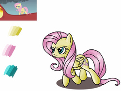 Size: 1280x960 | Tagged: safe, artist:cherryblossom103, fluttershy, dragonshy, g4, angry, female, solo