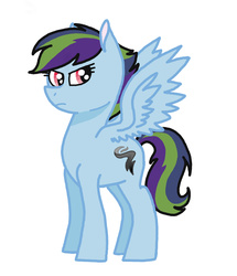 Size: 2300x2680 | Tagged: safe, artist:broohan, oc, oc only, oc:smoke sting, high res, offspring, parent:rainbow dash, parent:soarin', parents:soarindash, solo