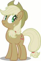Size: 535x800 | Tagged: safe, artist:cencerberon, applejack, g4, animated, discorded, female, liar face, liarjack, scrunchy face, show accurate, simple background, solo, white background