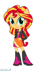 Size: 467x850 | Tagged: safe, artist:nickdallas, sunset shimmer, equestria girls, g4, clothes, doll, equestria girls minis, female, pony ears, skirt, solo, toy