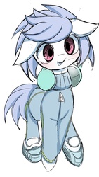 Size: 997x1764 | Tagged: safe, artist:skippy_the_moon, dj pon-3, vinyl scratch, g4, cute, female, floppy ears, headphones, solo, tracksuit, vinylbetes