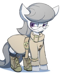 Size: 1024x1269 | Tagged: safe, artist:skippy_the_moon, octavia melody, g4, boots, clothes, female, glasses, jacket, solo