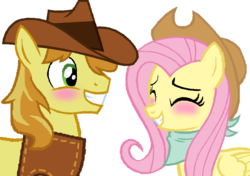 Size: 738x521 | Tagged: safe, artist:dilemmas4u, braeburn, fluttershy, g4, female, male, ship:braeshy, shipping, show accurate, straight