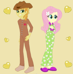 Size: 586x598 | Tagged: safe, artist:themunksandtheetts, braeburn, fluttershy, equestria girls, g4, my little pony equestria girls: rainbow rocks, female, male, ship:braeshy, shipping, straight